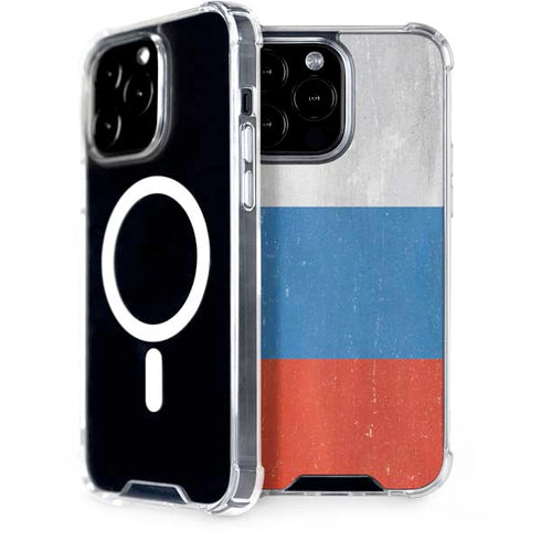 Russian Flag Distressed iPhone 14 Pro Max MagSafe Case